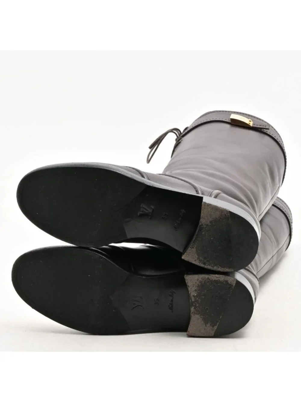 Louis Vuitton Long Boots Dark Brown Leather